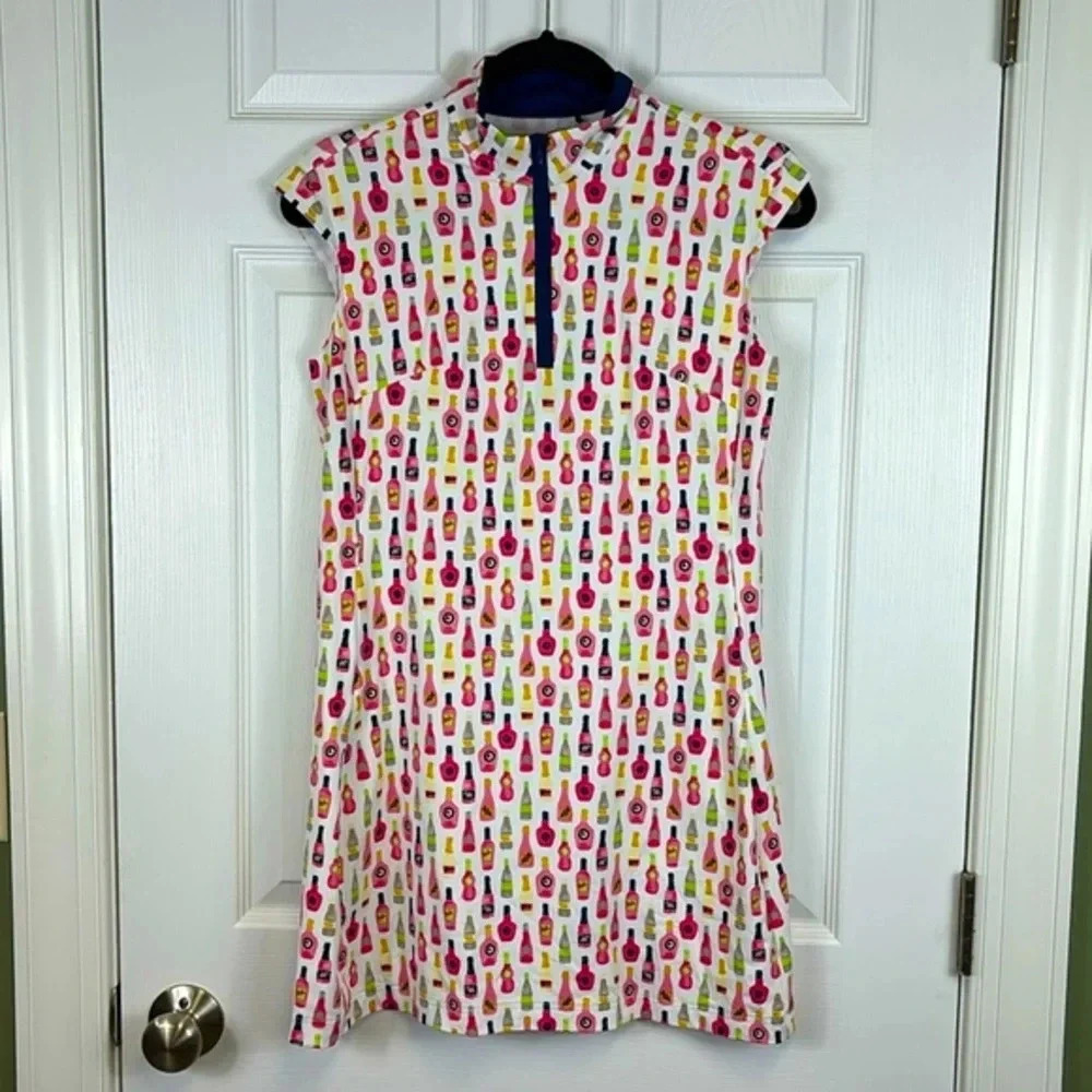 San Soliel solstyle ice sleeveless zip mock dress sz sm